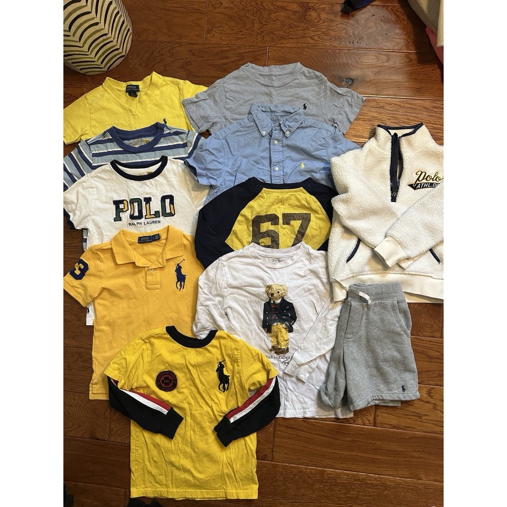 Polo Ralph Lauren Boys Size 5 6 7 Clothing Lot 11 Pcs Polo Bear Fleece Polo